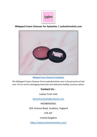 Whipped Cream Cleanser For Eyelashes