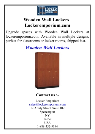 Wooden Wall Lockers | Lockeremporium.com