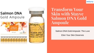 Unlock Ageless Beauty with Stayve Salmon DNA Gold Ampoule