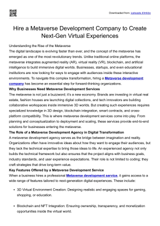 Metaverse Development Company