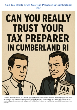 Can You Really Trust Your Tax Preparer in Cumberland