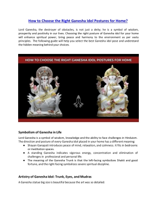 How to Choose the Right Ganesha Idol Postures for Home