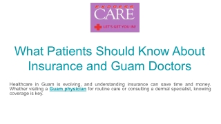 What Patients Should Know About Insurance and Guam Doctors