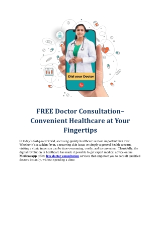 FREE Doctor Consultation