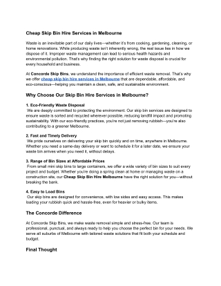 Cheap Skip Bin Hire melbourne.