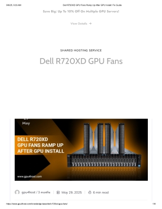 Dell R720XD GPU Fans Ramp Up After GPU Install: Fix Guide