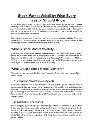 Stock Market Volatility_ What Every Investor Should Know