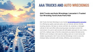 AAA Trucks and Auto Wreckings Lancaster’s Trusted Car Wrecking Yard & Auto Parts Hub