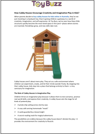 How Cubby Houses Encourage Creativity and Imaginative Play in Kids