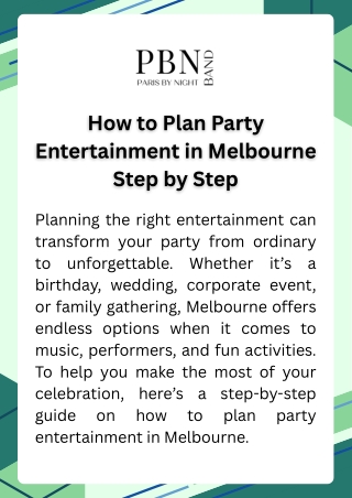 How to Plan Party Entertainment in Melbourne Step by Step