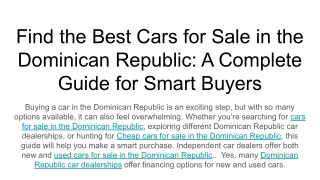 Find the Best Cars for Sale in the Dominican Republic_ A Complete Guide for Smart Buyers (1)