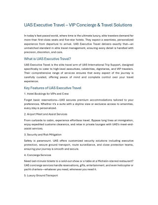 UAS Executive Travel – VIP Concierge & Travel Solutions