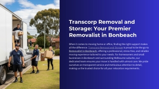 Moving Made Easy with Transcorp – Expert Removalist in Bonbeach