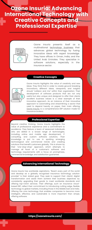 Ozone Insuria Advancing International Technology with Creative Concepts and Professional Expertise