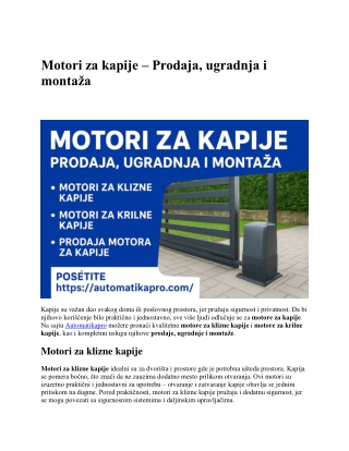Motori za kapije