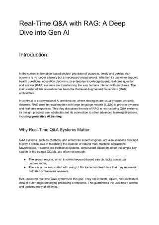 Real-Time Q&A with RAG_ A Deep Dive into Gen AI