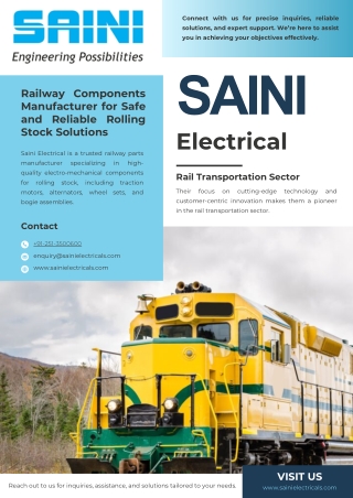 Railway Components Manufacturer India | Saini Electrical
