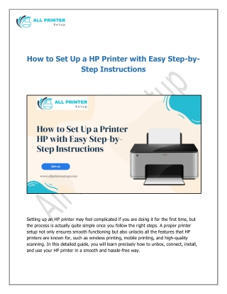 How to Set Up a HP Printer with Easy Step-by-Step Instructions
