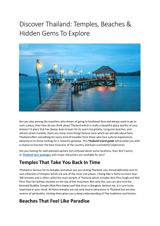 Thailand travel guide