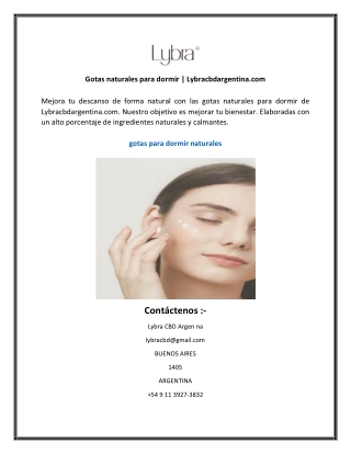 Gotas naturales para dormir  Lybracbdargentina.com