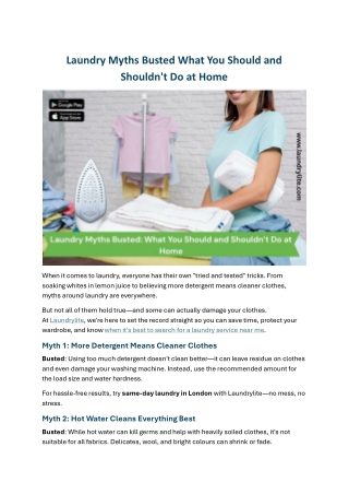 Laundry Myths Busted What You Should and Shouldn't Do at Home