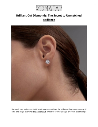 Brilliant-Cut Diamonds The Secret to Unmatched Radiance - Romafay_compressed