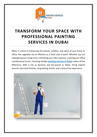 Transform Your Space with Professional Painting Services in Dubai