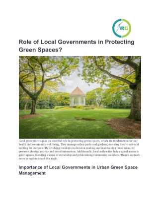 Role of Local Governments in Protecting Green Spaces_