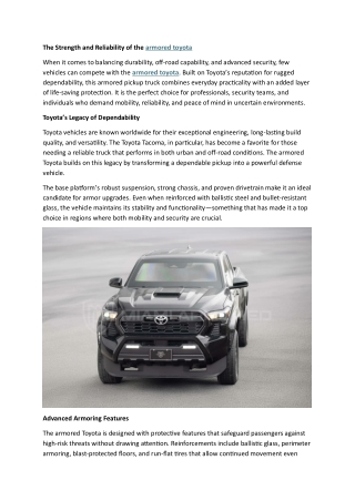 Armored Toyota Tacoma