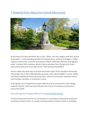 7 Powerful Facts About the Central Monument