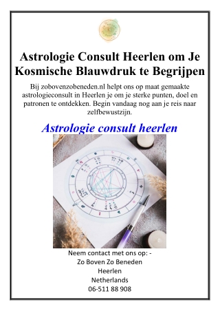 Astrologie Consult Heerlen om Je Kosmische Blauwdruk te Begrijpen