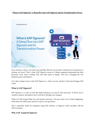 _What is SAP Signavio_ A Deep Dive into SAP Signavio and Its Transformative Power