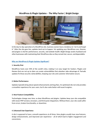 WordPress & Plugin Updates  The Why Factor Bright Design