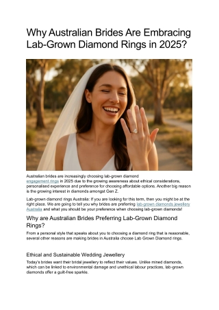 Why Australian Brides Are Embracing Lab-Grown Diamond Rings in 2025