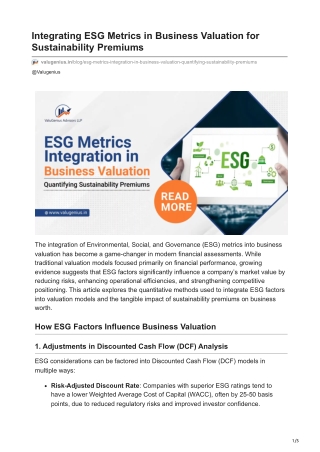 valugenius.in-Integrating ESG Metrics in Business Valuation for Sustainability Premiums (1)