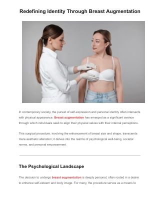 Redefining Identity Through Breast Augmentation