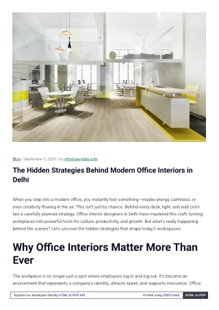 Modern Office Interiors in Delhi | Creative & Functional Workspace Design