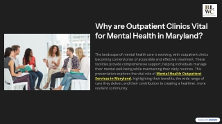 Why are Outpatient Clinics Vital For Mental Health in Maryland