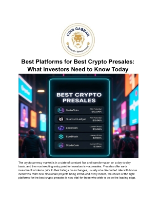 Best Platforms for Crypto Presales 2025: Top Picks for Smart Investors