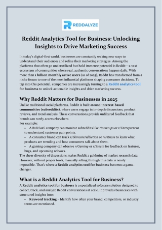 Reddit Analytics Tool for Business: Unlocking Insights for Smarter Marketing
