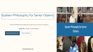 Eastern Philosophy for Senior Citizens – Girish Jha