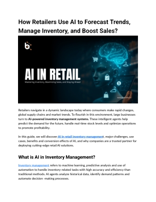 Boost Retail Profits with AI Inventory Systems | Bluebash