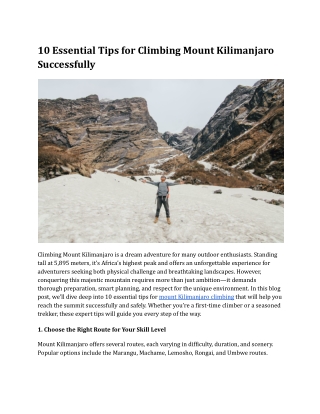 10 Essential Tips for Climbing Mount Kilimanjaro Successfully