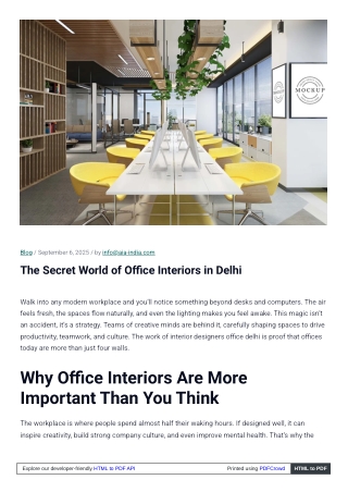 Interior Designers Office Delhi – Transforming Workspaces with Style, Comfort &