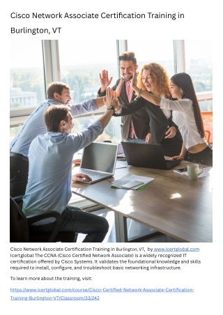 Cisco Network Associate Certification Training in Burlington, VT