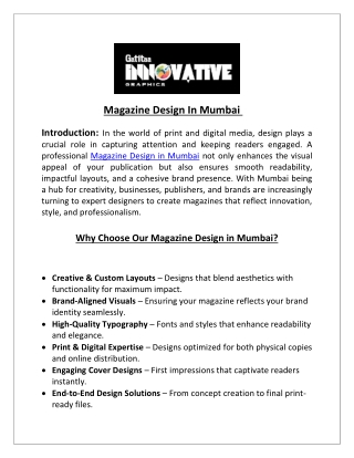 Magazine Design in Mumbai