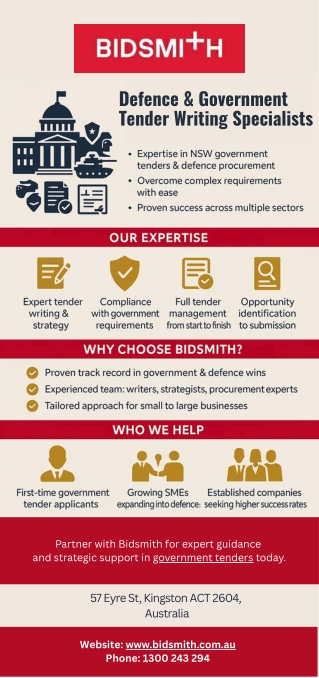 Defence and Government Tender Writing Specialists