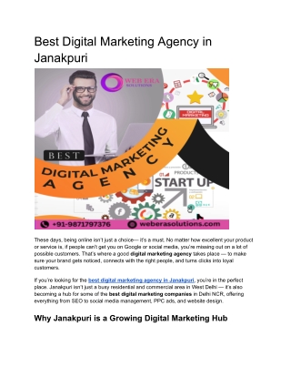 Best Digital Marketing Agency in Janakpuri