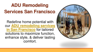 ADU Remodeling Services San Francisco