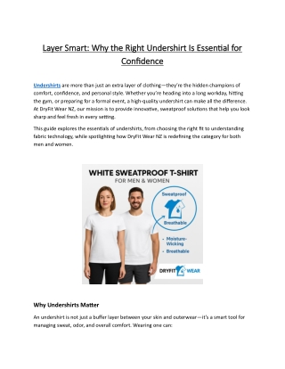 Layer Smart Why the Right Undershirt Is Essential for Confidence
